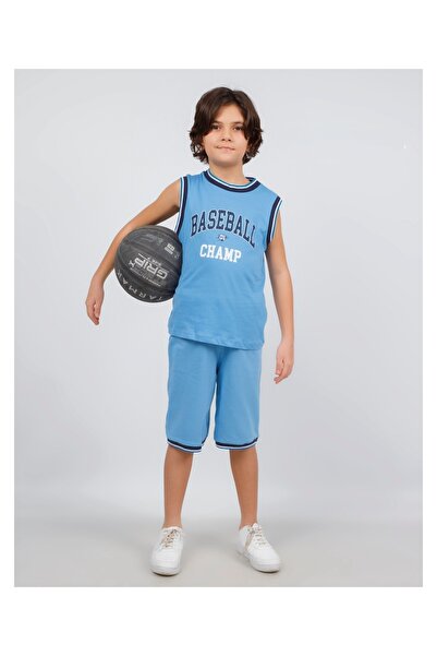 Harika KIDS Costum Capri de bază fără mâneci pentru băiat, cu imprimeu de baseball, 6-9 ani