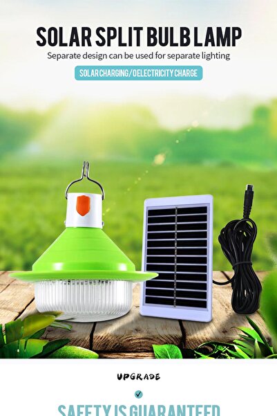 Streak Güneş Enerjili Solar Şarjlı Ufo Led Ampul Kamp Lambası Feneri 3 Modlu - Yeşil Renk