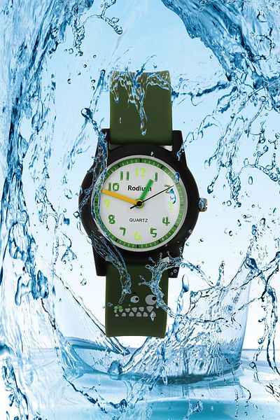 sezerekspres Children's Wristwatch Waterproof RHODIUM ANALAOG (2210) (GREEN-BLACK)
