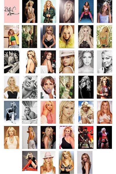 Postifull Britney Spears Kolaj Seti, Poster Seti, Duvar Posteri Seti Bant Hediyeli - 40 Adet 10*15cm