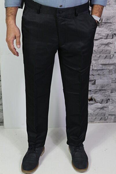 Bilgiçler men's straight cut linen trousers black