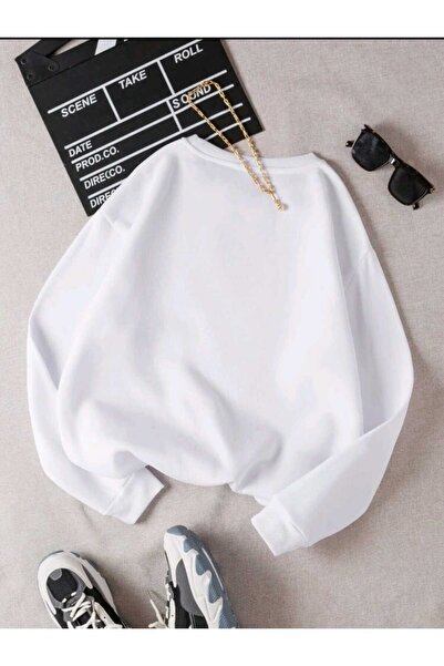 FAVORİST Світшот з принтом «Щаслива маргаритка» на комірі-стійці, унісекс