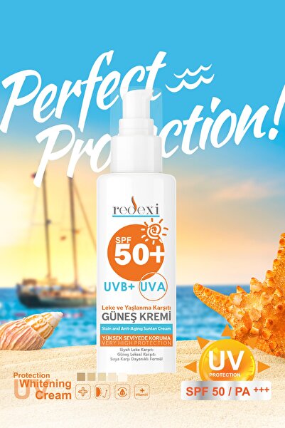 Redexi كريم الشمس SPF50 حماية عالية لجميع أنواع البشرة للوجه والجسم 100 مل