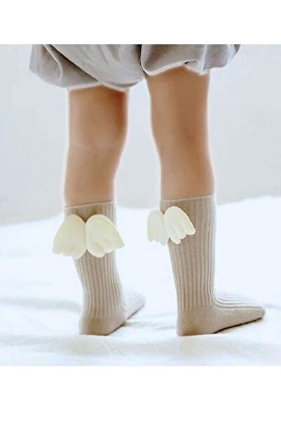 Asa Bebek Çocuk Melek Kanatlı Kız Bebek Diz Altı Çorap Dizaltı Çorapları