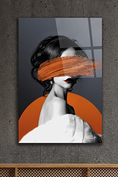 ACRES Kadın Illüstrasyon Cam Tablo