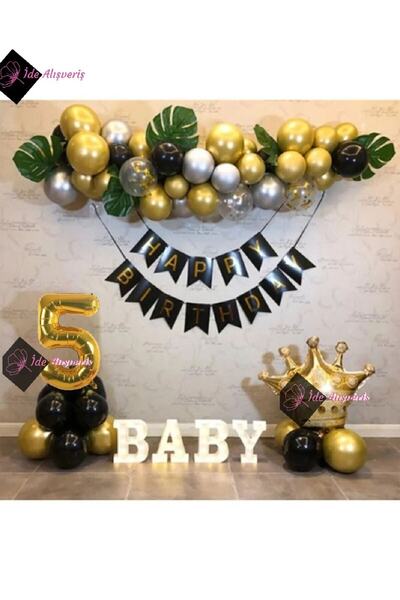 Bkmc 5 Years Old Happy Birthday Birthday Set with King Crown