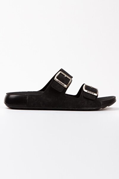 Esem Erkek Siyah Çift Toka Comfort Terlik