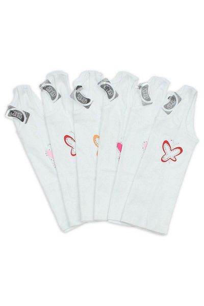 ÇamaşırcımShop 3056 6 Pack Wide Strap Stoned Girl's Undershirt