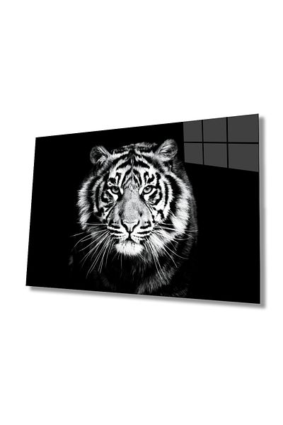 Rosyvien Tiger Animal Portrait Wild Nature Landscape Glass Painting, Home and Office Wall Decor, Gift, Tempered