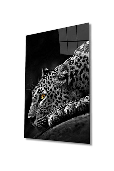 Rosyvien Tiger Animal Portrait Wild Nature Landscape Glass Painting, Home and Office Wall Decor, Gift, Tempered