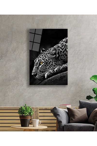 Rosyvien Tiger Animal Portrait Wild Nature Landscape Glass Painting, Home and Office Wall Decor, Gift, Tempered