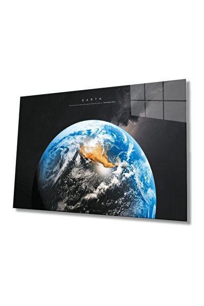 Rosyvien Peisaj de la spațiu la Pământ Planet Glass Painting, Decor de perete...