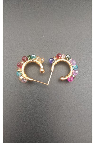 monalisatoka Kadın Kristal Sarmallı Halka Küpe