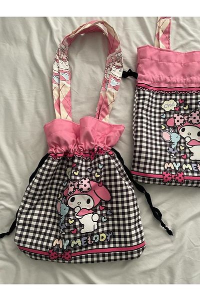 Planet Butik Melody Kawaii Drawstring Cloth Bag