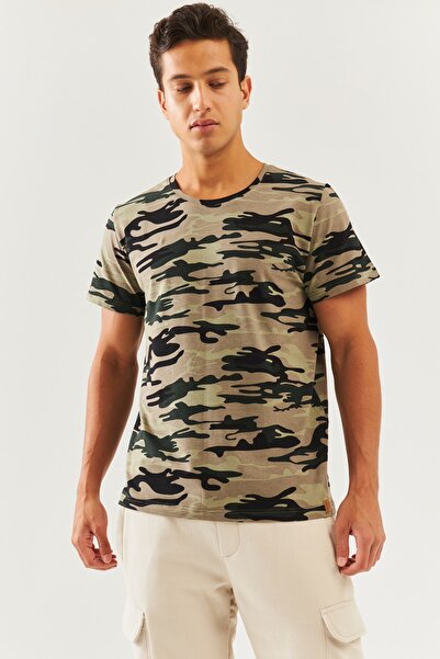 Butikgiz Comouflage Oversize Άνετο 100% βαμβακερό χτενισμένο λαιμόκοψη με κον...