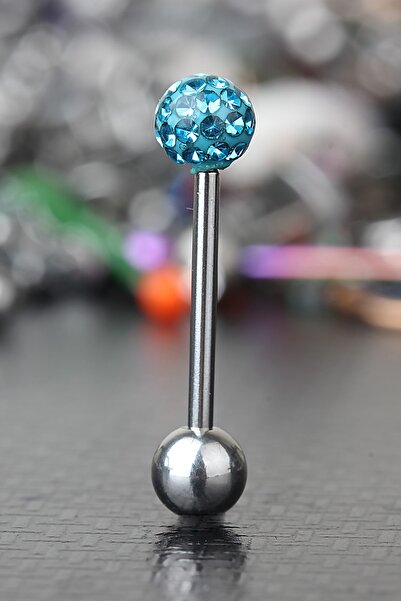 depozoom Yeni Sezon 316L Cerrahi Çelik Mavi Şambala Dil Piercing