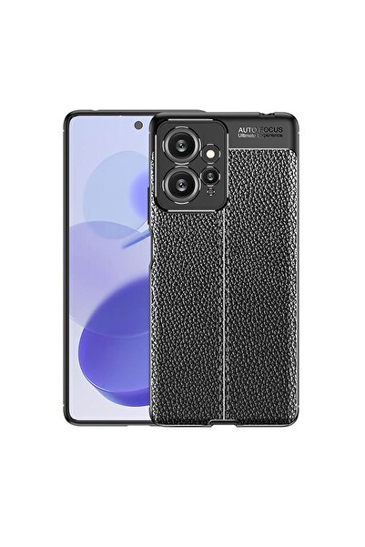 Fibaks Redmi Note 12 Kılıf Kamera Çıkıntılı Deri Görünümlü Dikiş Desenli Koruyucu Kapak Kilif