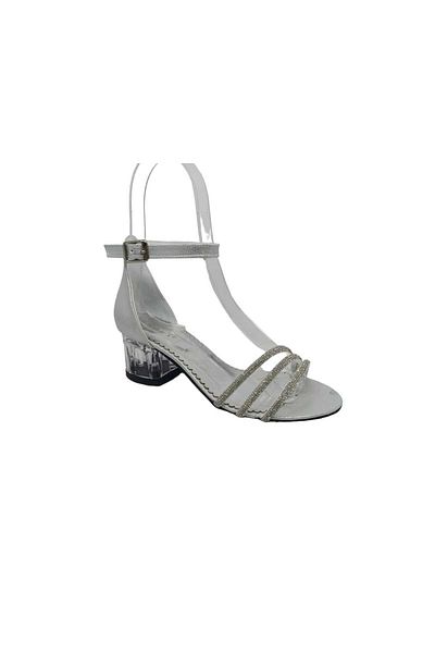 Zerhan 125 Girl's Gray Stone Heeled Shoes