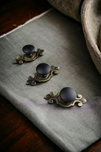 Dizaynhouse Antique Antique Black Elegant Mâner dulap și sertar