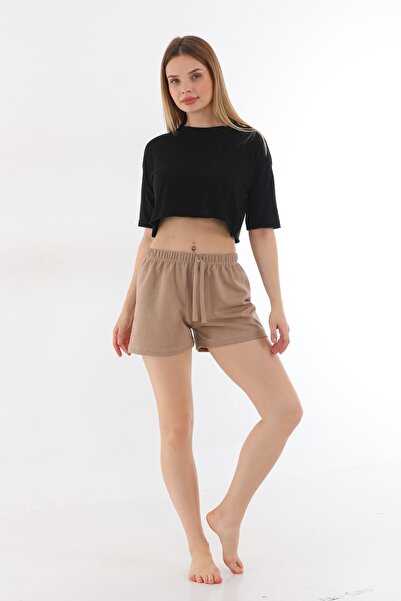 Arvin Women's Beige Color Shorts Pajama Bottom