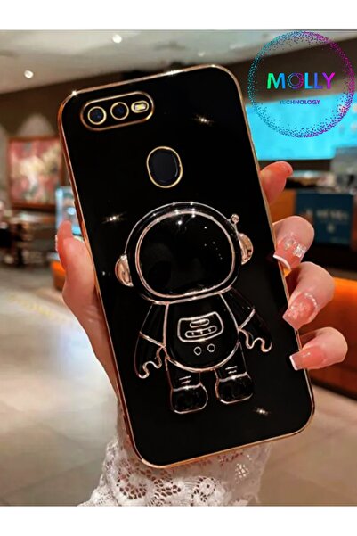 Molly Technology Huawei P Smart 2018 İçin Siyah Astronot Standlı Kenarları Go...