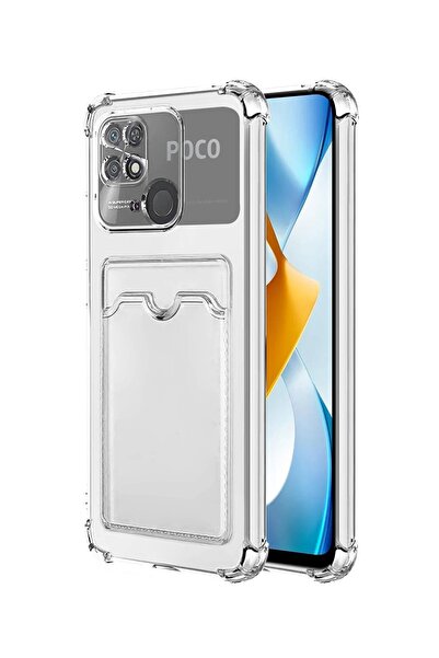 CaseWorld Xiaomi Poco C40 Uyumlu Kapak Kamera Korumalı Kartlıklı Darbe Emici ...
