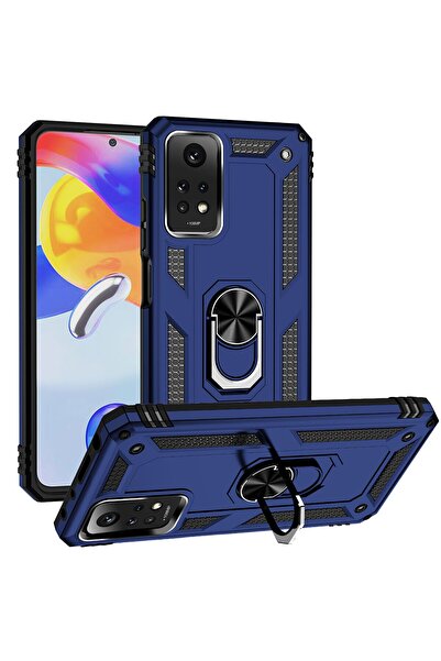 Rivor Xiaomi Redmi Note 12 Pro 4G Uyumlu Kılıf Military Armour Yüzüklü Standl...