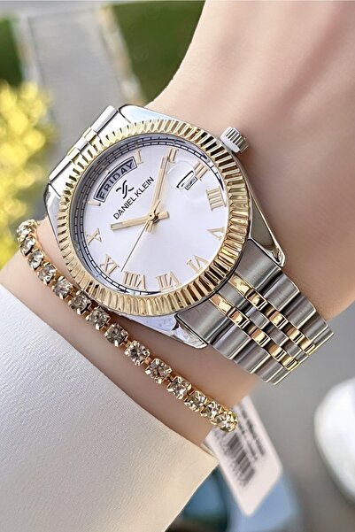 Daniel Klein Kadranı Gümüş Renk Takvim Ve Gün Fonksiyonlu Kadın Kol Saati ve ...