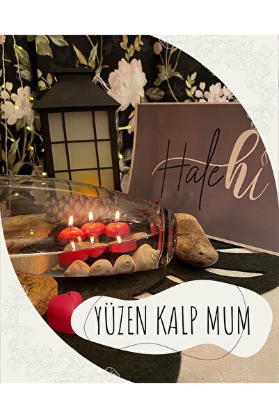 Yüzen Kalp Mum 10'lu - Pembe