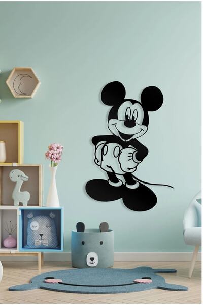 MOS'EV Metal Mickey Mouse Ev Ofis Otel Duvar Süsü 49x33cm