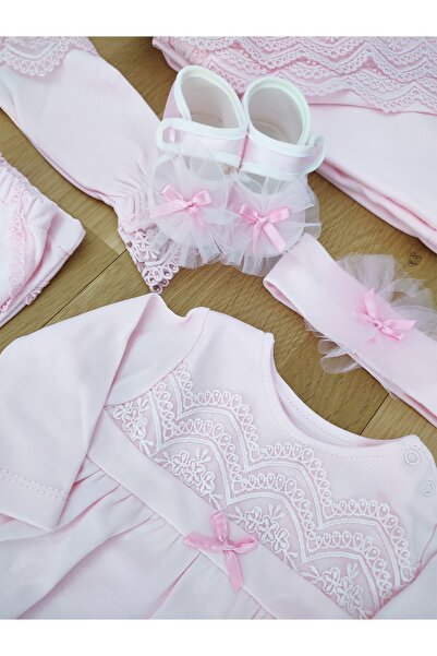 Sitilin Baby Girl Pink Lace Luxury 10 Piece Hospital Discharge Set Stl5144