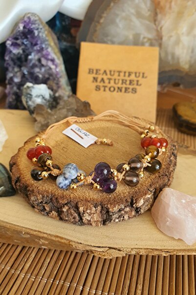 NBS Beautiful Naturel Stones سوار من الحجر الطبيعي برج الجدي (سوداليت، نمر، ع...