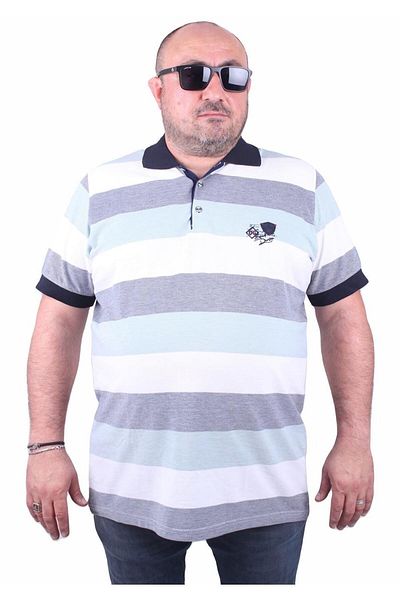 MocGrande Nagy méretű póló nyakú póló 23409 NAVY BLUE
