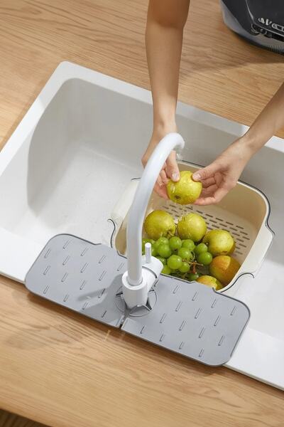 Milenay Silikon Mutfak Tezgah Matı, Eviye Batarya Matı, Lavabo Matı, Musluk Matı