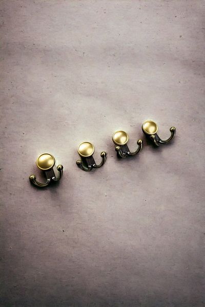 Dizaynhouse Yellow Metal Antique Coat Rack - Hanger with Door and Back Hanger, Wall Mounted Hanger