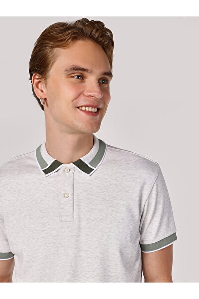 Colin's White Polo Neck Regular Fit Men's T-Shirt