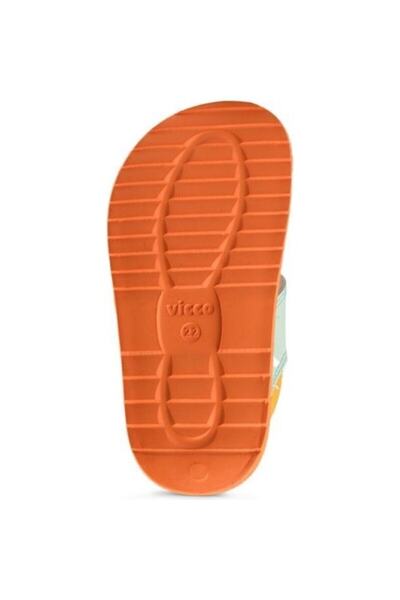 Vicco Krixi Phlon Light Sole Velcro Kids Sandals ORANGE GREEN