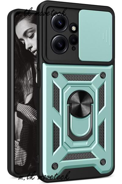 m.tk moveteck Xiaomi Redmi Note 12 4g Kılıf Kamera Korumalı Sürgülü Yüzüklü A...