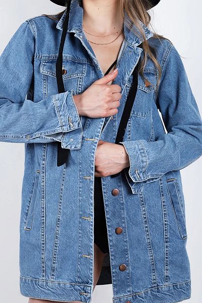 poupee Jachetă din denim ton mediu