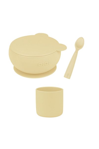OiOi Mellow Yellow Triple Set (namnam+capacity bowl+mini cup)