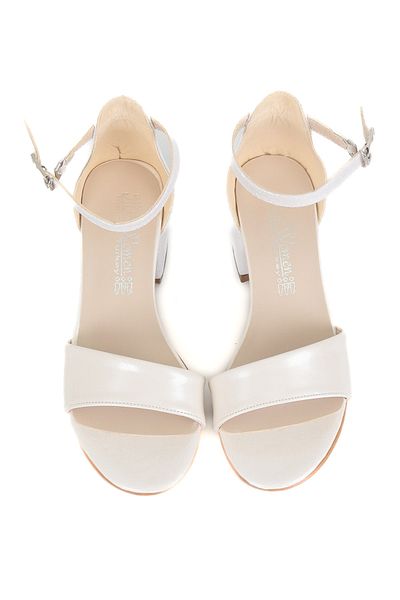 SIRRI Girl's Pearl Skin Heeled Evening Dress Shoes