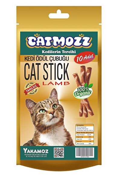 CatMozz Stick Kuzu Etli & Kedi Otlu Kediler için Ödül Çubuğu 10 lu Paket