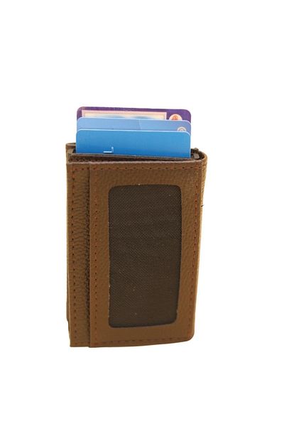 MKM 1312 Automatic Card Holder with Internal Patch - Pattern-01 - Dark Brown -47