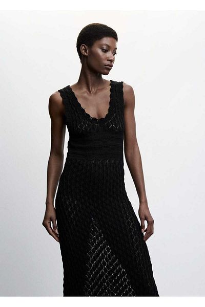 MANGO Woman Rochie Lungă Perforată