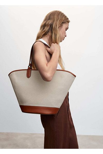 MANGO Woman Συνδυασμένη τσάντα Shopper
