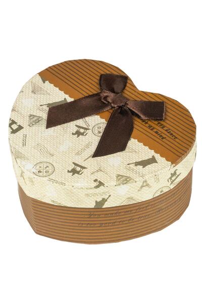 Pasta34 Hediyelik Kutu Fiyonklu Kahverengi 5X11x9,5 cm