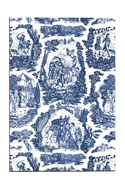 Rugs Modern Halı Bleu Blanc Beyaz Lacivert Vintage Desenli Dekoratif Dokuma Taban Halı Mira 1255