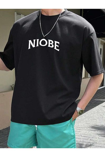 DEEPSENCE Ανδρικό μπλουζάκι Oversize Μαύρο Niobe Back Printed