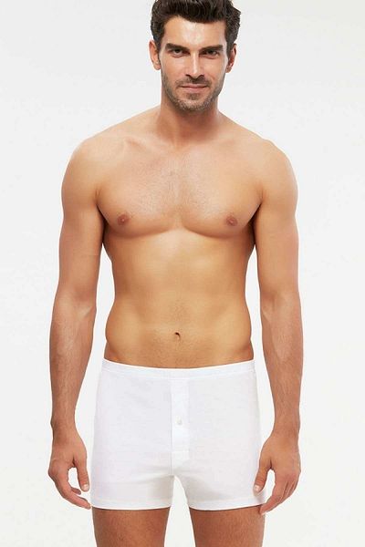 Kom White Cotton Adrian Ανδρικά Boxers - Συσκευασία των 6