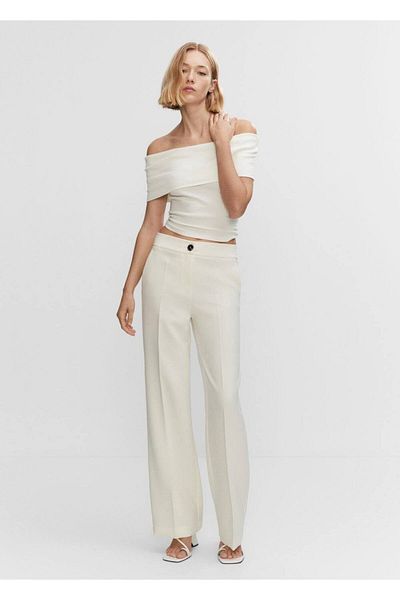 MANGO Woman Flowy Palazzo Trousers